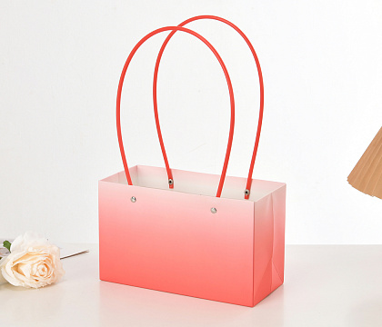 Пакет подарочный "Мастхэв градиент" прямоугольный, 22х10х13 см, 10 шт./упак., красный