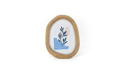 Фоторамка декоративная из дерева, асимметричная, со стеклом, 15x20 см