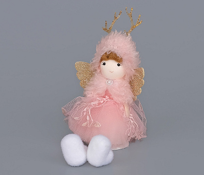 Новогоднее декоративное изделие "Фея", 21 см., розовый