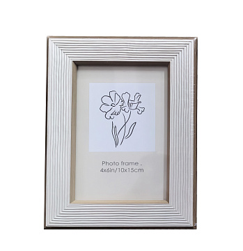 Фоторамка декоративная из пластика со стеклом, цвет белый, 10x15 см