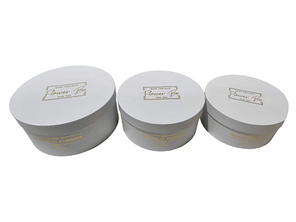 Набор коробок для цветов 25*11, 22*10, 20,5*9 см, 3 шт., белый