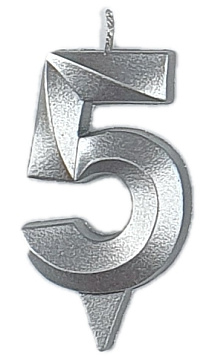 Свеча цифра    5  "Грань" серебро