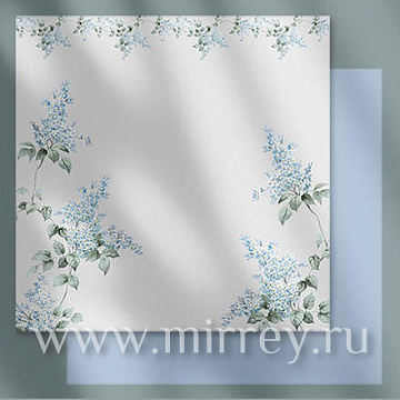  Дизайнерская бумага "Flowers", 53см х 53см, 100г/м2, 10 листов /упак, пастельно-голубой