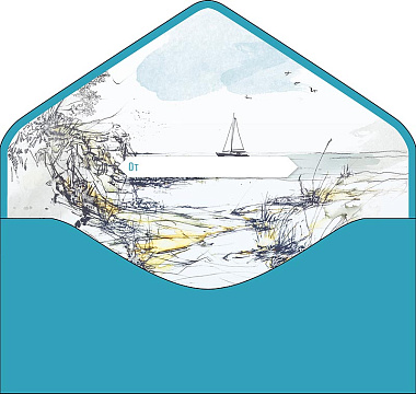 Открытка-конверт "С Днем Рождения!", размер: 9,3х19 см, в упак. 1 шт.