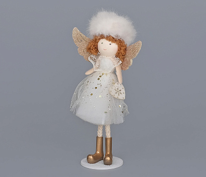 Новогоднее декоративное изделие "Фея", 17 см, шампань