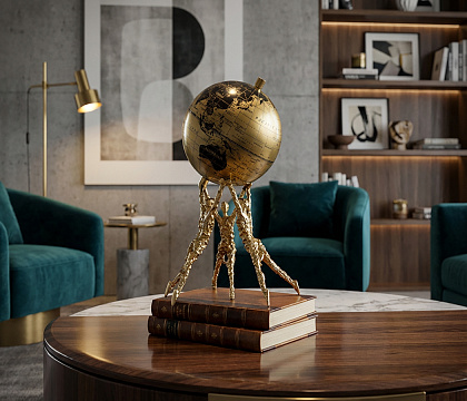 Статуэтка декоративная "Мир", цвет золото, 18*18*30 см