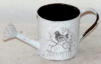 Кашпо-лейка металлическая 11*11*10,5, 1 шт., серебряный