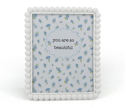 Фоторамка декоративная из эпоксидной смолы, серия "Бабл", цвет белый, со стеклом, 20x25 см