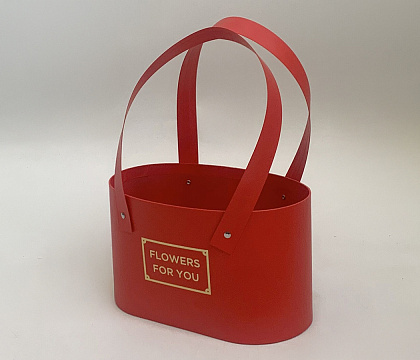 Коробка под цветы Cумочка для цветов 20,5x10,8x12см, красный
