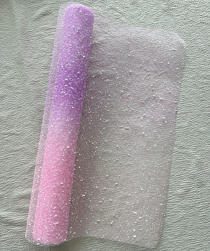 Упак. материал флористическая сетка "Градиент", 50 см х 4 ярд, розовый с сиреневым