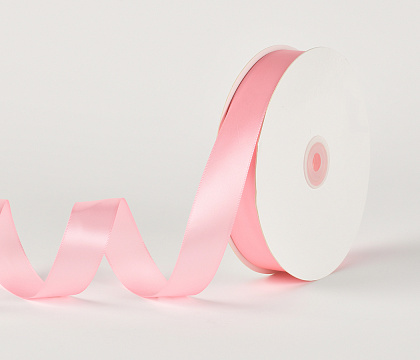Лента атласная полиэстер 2.5 см*80 ярдов, розовый (5 шт./упак.)