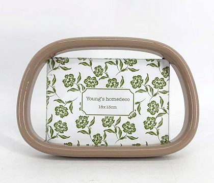 Фоторамка декоративная из МДФ серия "Рондо", цвет светло-коричневый, со стеклом, 18x13 см