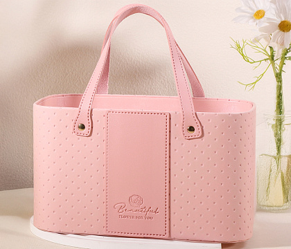 Коробка для цветов "Изысканная простота" 24,5*14*14,5, 1 шт., светло-розовый