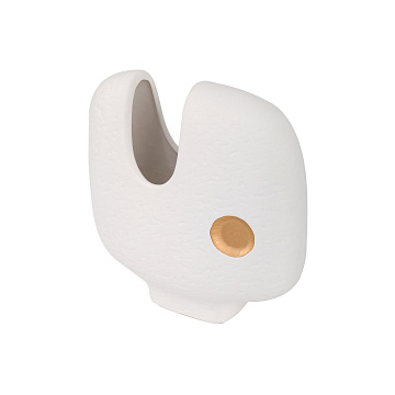 Ваза керамическая, цвет бело-золотой, 25*11*26,5 см