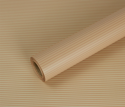 Упаковочный материал флористическая пленка матовая в полоску, 50 мкр, 58 см х 10 м, бежевый