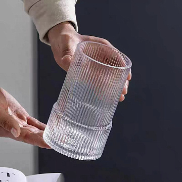 Ваза стеклянная D10 * H16,5 см, 1 шт., прозрачный