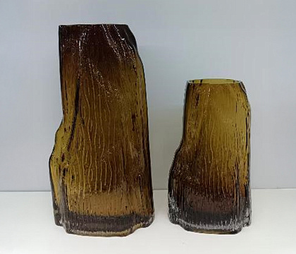 Ваза стеклянная D17 * H29, 1 шт.,  коричневый