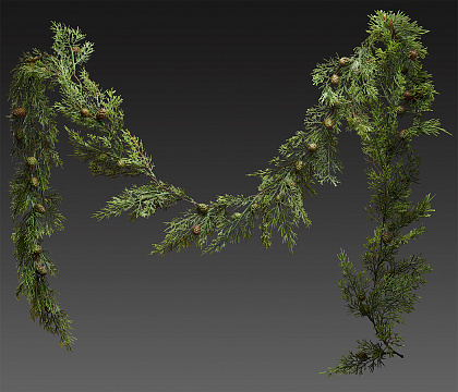 Гирлянда декоративная с шишками 180 см, 1 шт.