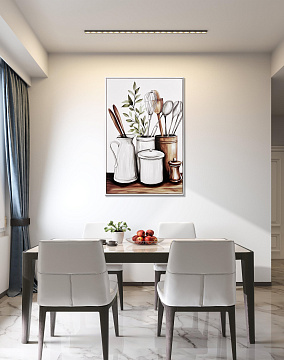 Картина "Доброе утро II", 30% ручная работа, рама пластиковая, 60x90