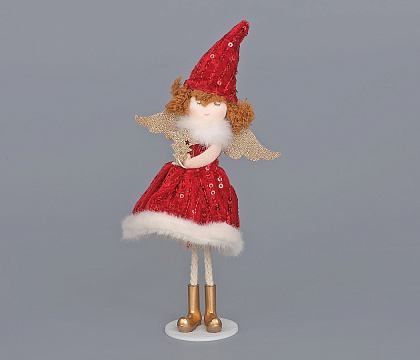 Новогоднее декоративное изделие "Фея", 22 см, красный
