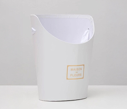 Коробка под цветы, с ручкой, 17x14x22 см, белый (W6640)