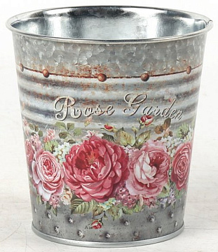 Декоративное кашпо "Садовые розы" 9.8XH10CM/B7.5 (матовый финиш), металл