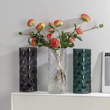 Ваза стеклянная D12*28,5 см, 1 шт., прозрачн.