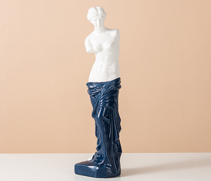 Статуэтка декоративная серия "Венера", керамика, цвет синий, 9,5*11*41 см