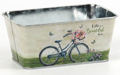 Декоративное кашпо "Радужное путешествие" 14.5X9.5XH6.5CM
12X7CM. металл