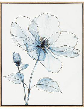 Картина "Нежность лепестков I" с тиснением, рама пластиковая, 50x40x2,3