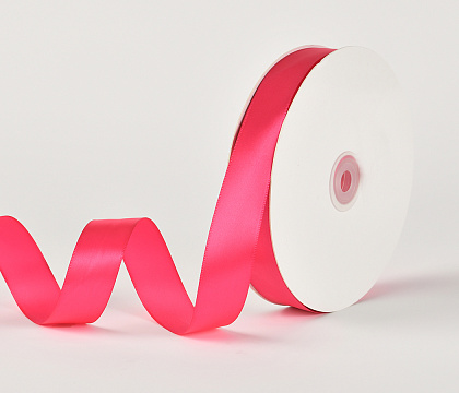 Лента атласная полиэстер 2.5 см*80 ярдов, фуксия (5 шт./упак.)