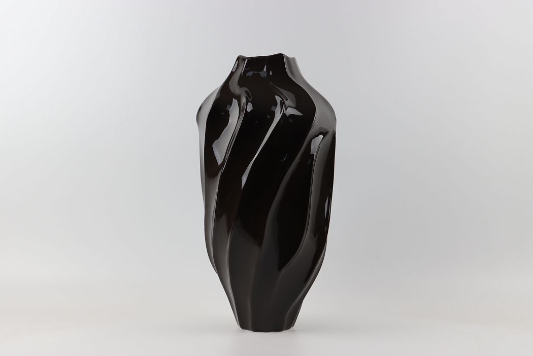Керамическая декоративная ваза, цвет черный, 25*25*51 см