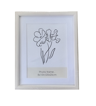 Фоторамка декоративная из пластика со стеклом "Сканди", цвет белый, 25x20 см