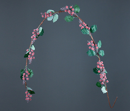Декоративная гирлянда с листьями и ягодами, 150 см