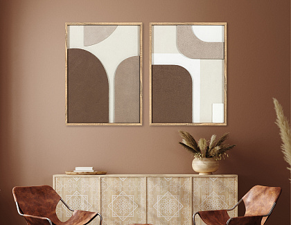 Панно "Фюзьон I", 100% ручная работа, рама пластиковая, 80x60x3,8