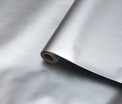 Упаковочный материал флористическая пленка "Органик", 70 мкр, 58 см х 10 м, серебряный