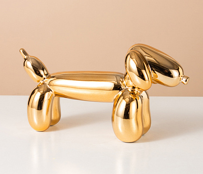 Статуэтка декоративная "Шарик", керамика, цвет золото, 25,5*8*12,5 см