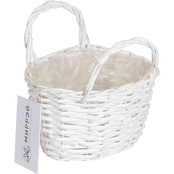 Корзина плетеная (ива) 24*17H14/24, 1 шт., белый