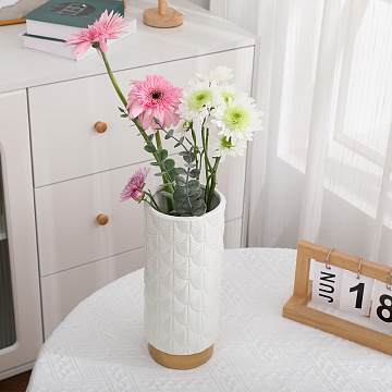 Ваза керамическая, цвет бело-золотой, 11*25 см