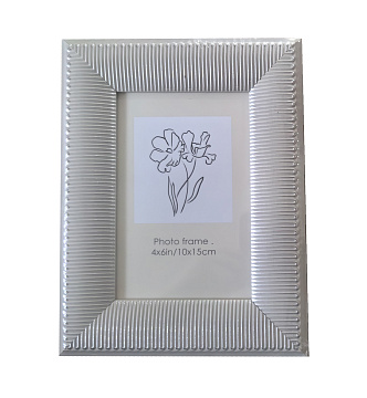 Фоторамка декоративная из пластика со стеклом, цвет серебро, 10x15 см