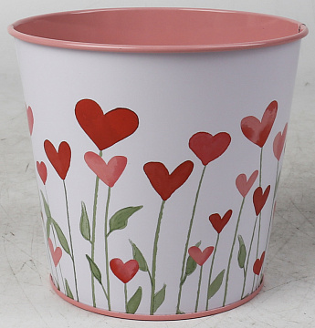 Декоративное кашпо "Цветущие сердца" 13,5XH12,2CM/B10CM, металл