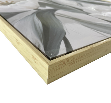 Картина "Белые тюльпаны", 30% ручная работа, рама пластиковая, 60*80*3,5