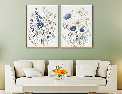 Картина "Флораль I" с тиснением, рама пластиковая, 80x60x2,8