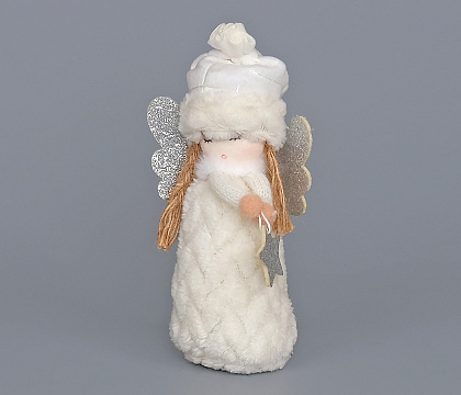 Новогоднее декоративное изделие "Фея", 13 см, шампань