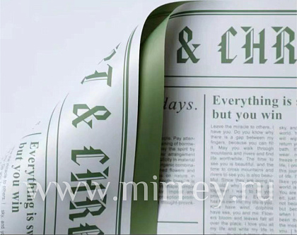 Упак. материал флористическая пленка "Ботаника", 65 мкр, 58 см х 10 м, мятно-зеленый