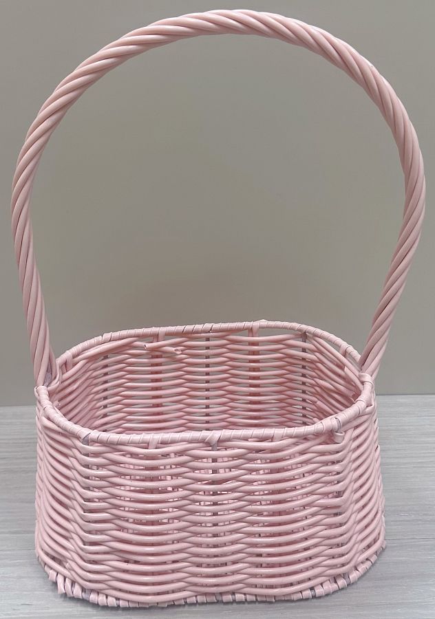Корзина плетеная (искусств.ротанг): 19*12*11H HH30, 1 шт., св.-розовый