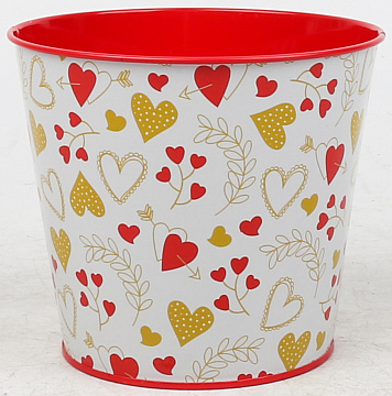 Декоративное кашпо  "Стрелы амура" D13.3X11.5см B:D9.8 см, металл