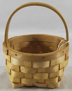 Корзина плетеная (секвойя), D 10x6/12 B:6 см, 1 шт., натуральный