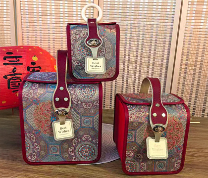 Набор коробок "Изобилие "20,9*21,2*22, 16,3*16,3*17,5, 13,3*13,3*15 см, 3 шт., красный