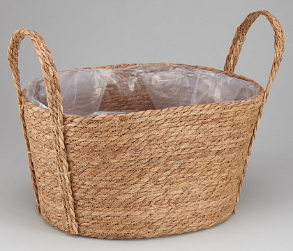 Корзина плетеная (рогоз): 46x30xH25xB36x25, 1 шт.
